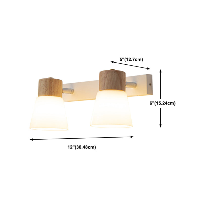 Modern Bell Vanity Wall Light Fixtures Wood Vanity Lights in White