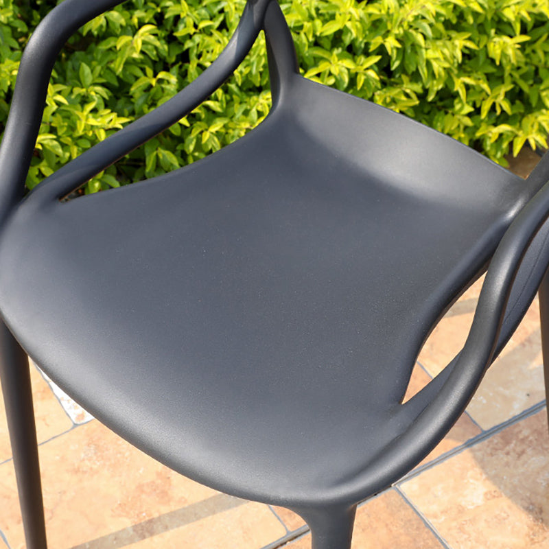 Contemporary Style Armless Chair Plastic Open Back Side Chair for Dining Room