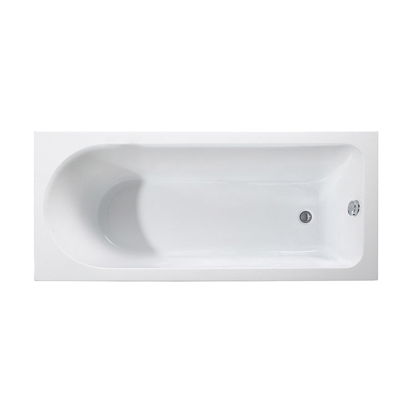 Modern Acrylic Home Bathtub Freestanding Rectangular Tub in White