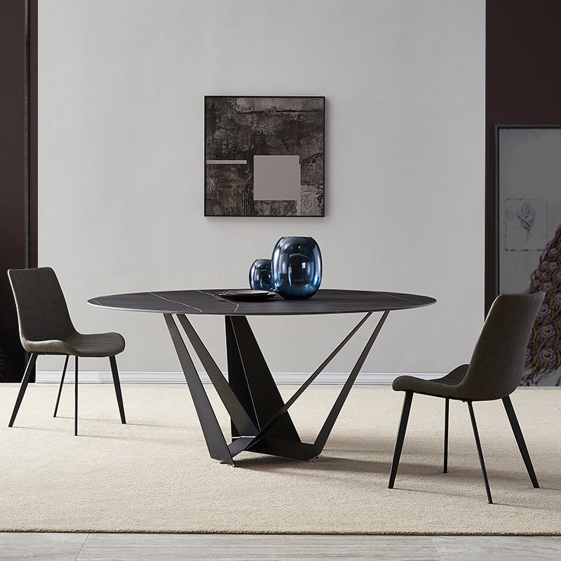 Modern Style Round Stone Table Set 1/2/3/4/7 Pieces Dining Set for Kitchen