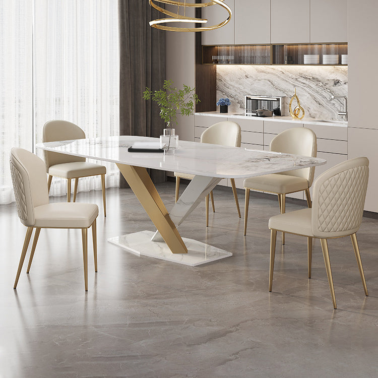 Nordic 1/2/5/6/7 Pieces Rectangle Dining Set Sintered Stone Top Dinette Table Set