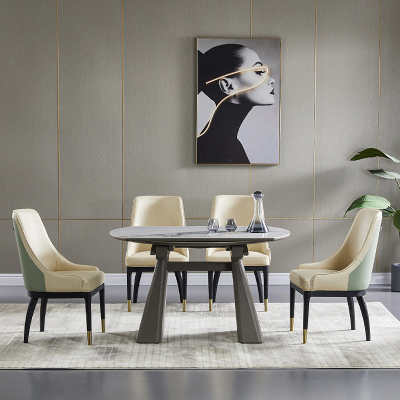 Modern Style Sintered Stone Dining Set Round 1/4/5 Pieces Dining Set for Home Use