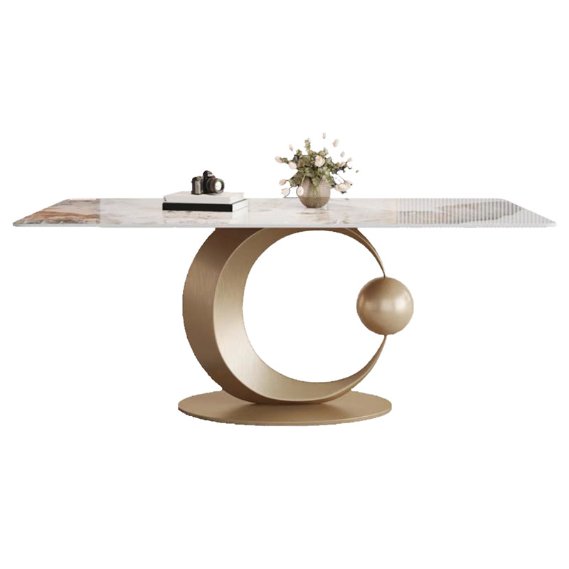 Luxurious 1/2/3/5/6/7 Pieces Rectangle Dining Set Sintered Stone Top Dinette Table Set