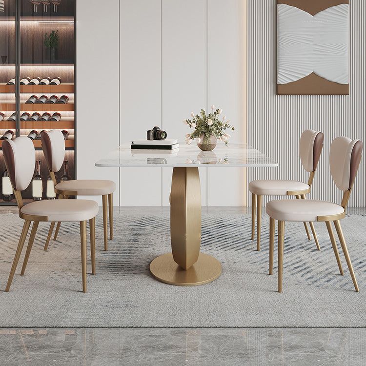 Luxurious 1/2/3/5/6/7 Pieces Rectangle Dining Set Sintered Stone Top Dinette Table Set