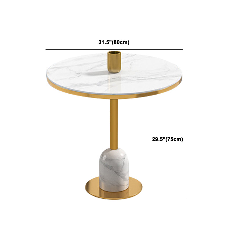 Glam Style Faux Marble Dining Set Round 1/4/5 Pieces Dining Set
