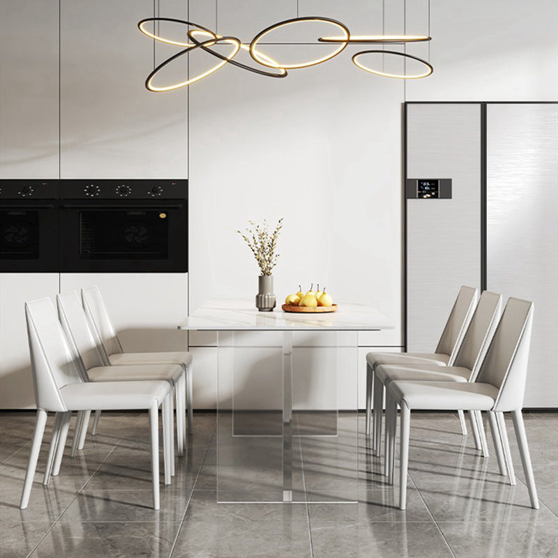 Contemporary Style Rectangle Table Set 1/4/7 Pieces Dining Set for Kitchen