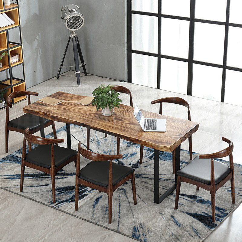 Industrial Style Rectangle Wood Table Set 1/2/7 Pieces Dining Set for Kitchen