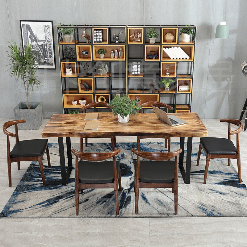 Industrial Style Rectangle Wood Table Set 1/2/7 Pieces Dining Set for Kitchen