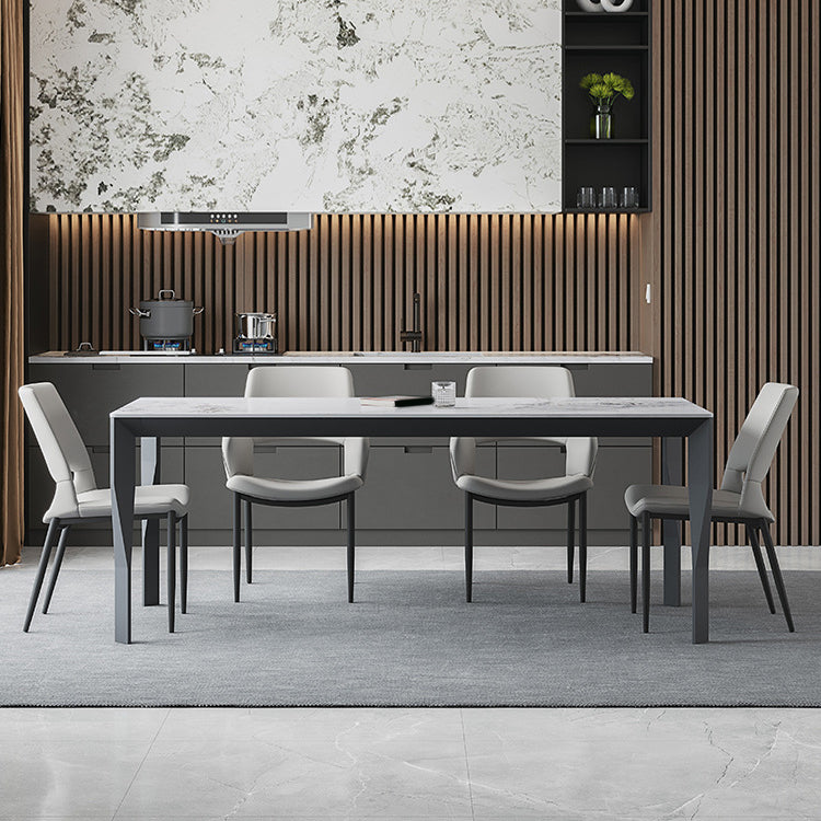 1/4/5/6/7 Pieces Modern Rectangle Dining Set Sintered Stone Top Dinette Table Set