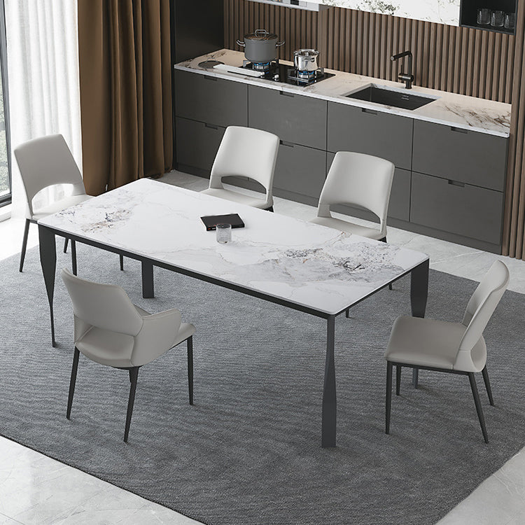 1/4/5/6/7 Pieces Modern Rectangle Dining Set Sintered Stone Top Dinette Table Set