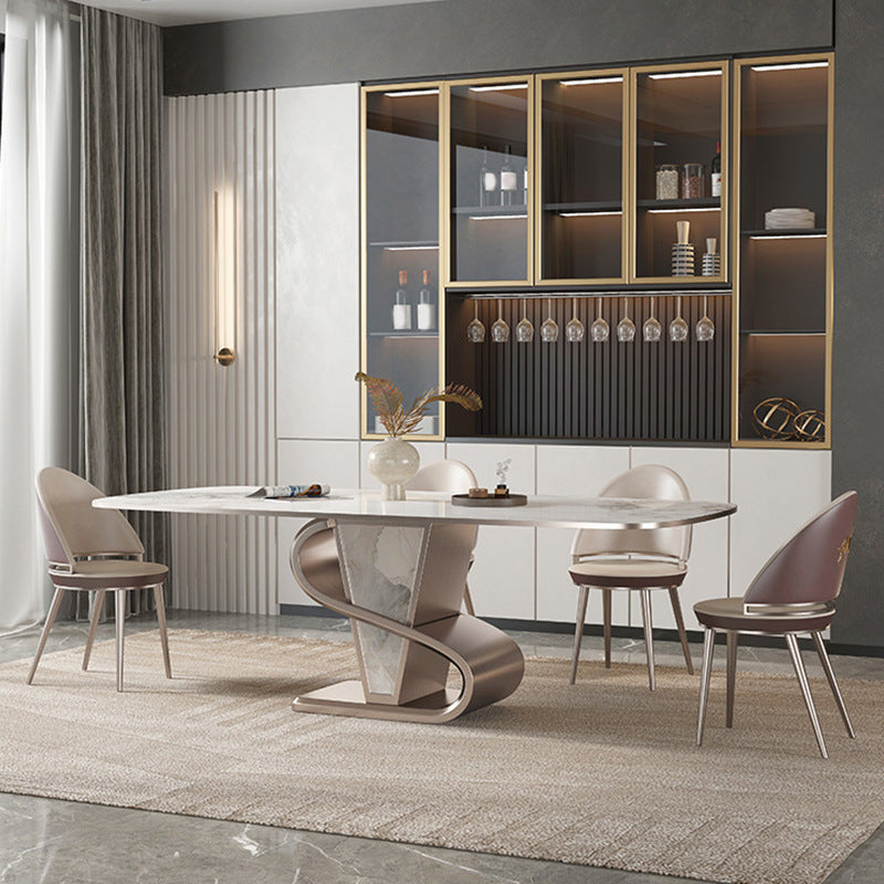 Designer Style 1/4/5/6/7/9 Pieces Dining Table Set Rectangle Sintered Stone Top Table Set