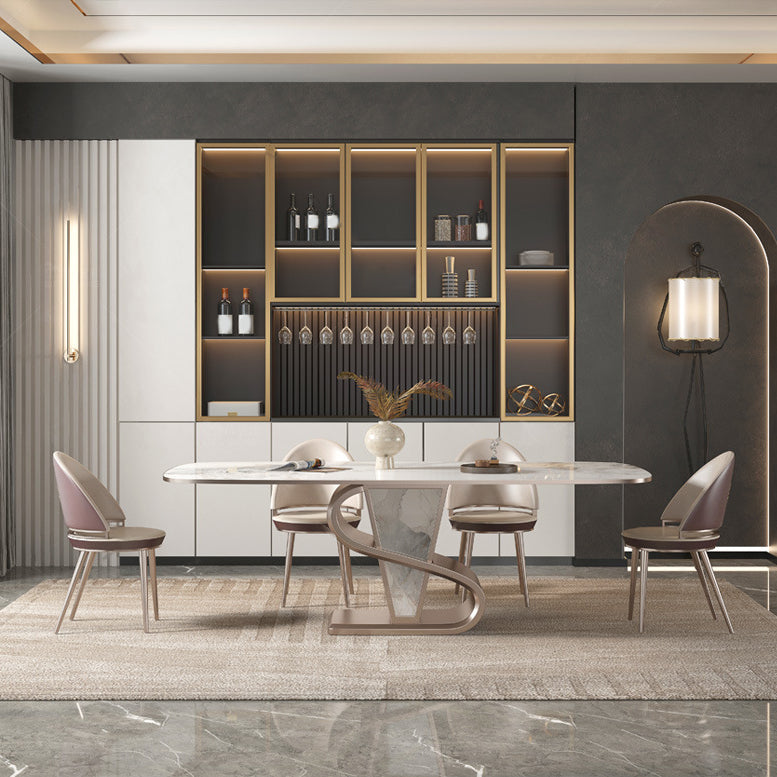 Designer Style 1/4/5/6/7/9 Pieces Dining Table Set Rectangle Sintered Stone Top Table Set