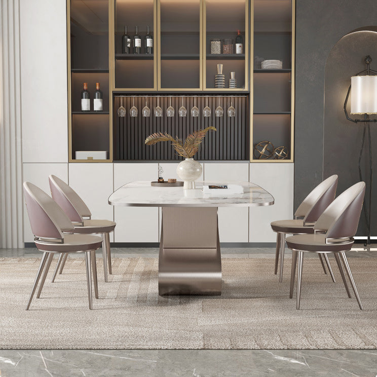 Designer Style 1/4/5/6/7/9 Pieces Dining Table Set Rectangle Sintered Stone Top Table Set