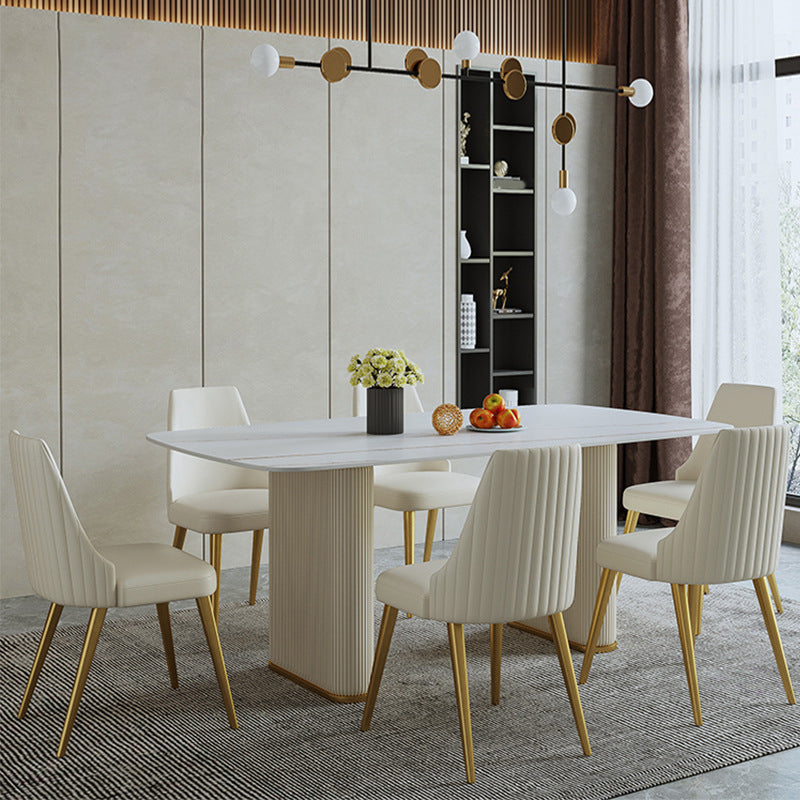 Glam Rectangle Table Set 1/2/5/7 Pieces Dining Set for Kitchen