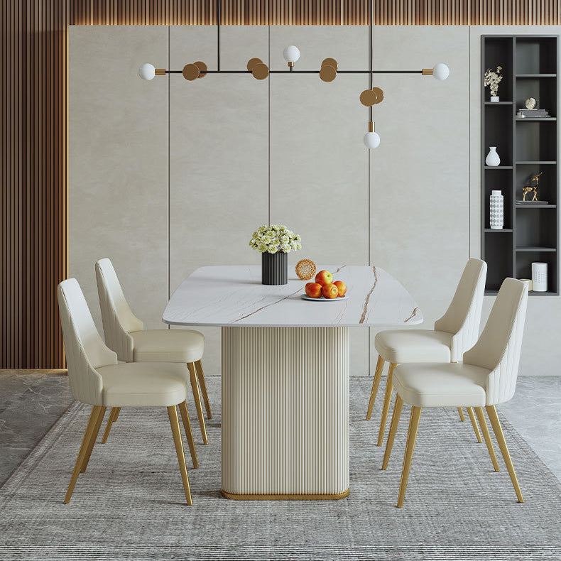 Glam Rectangle Table Set 1/2/5/7 Pieces Dining Set for Kitchen