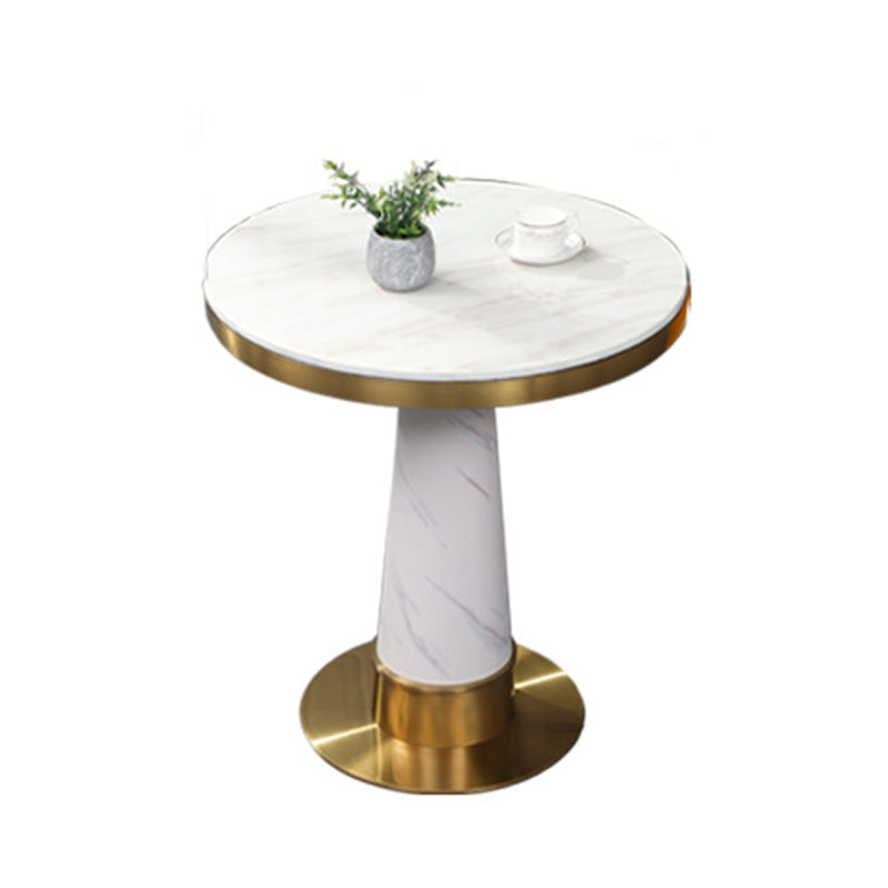 Glam Faux Marble Dining Set Round 1/3/4 Pieces Dining Set for Home Use