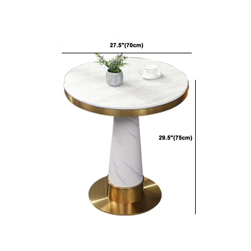 Glam Faux Marble Dining Set Round 1/3/4 Pieces Dining Set for Home Use