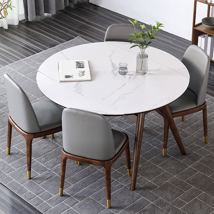 Modern Style Sintered Stone Dining Set Wood 1/2/4/5/7 Pieces Dining Set for Dining Areas