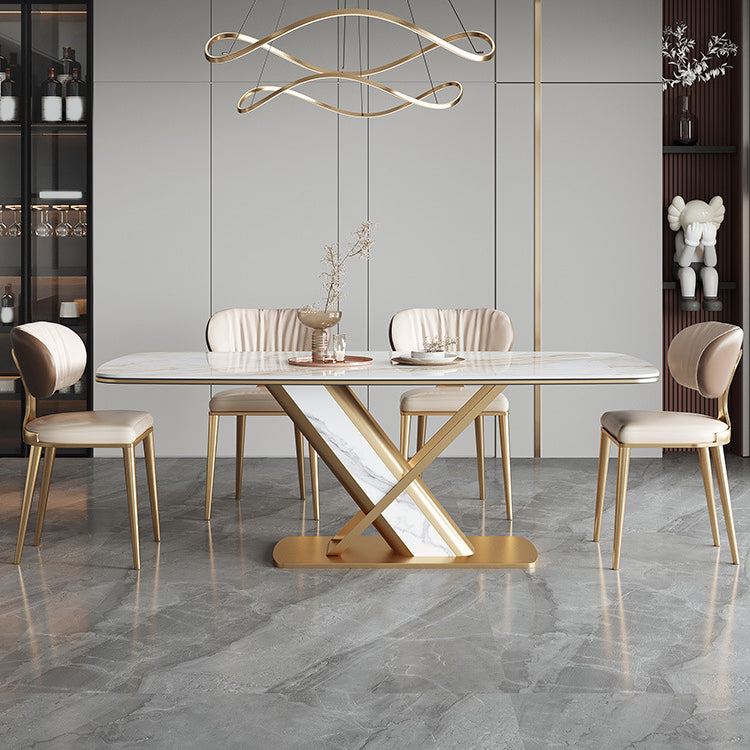 Designer Style 1/4/5/6/7 Pieces Rectangle Dining Set Sintered Stone Top Dining Table Set