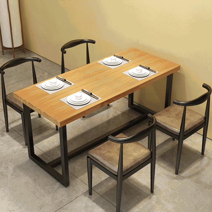 Industrial Rectangle Wooden Table Set 1/2/5 Pieces Dining Set for Kitchen
