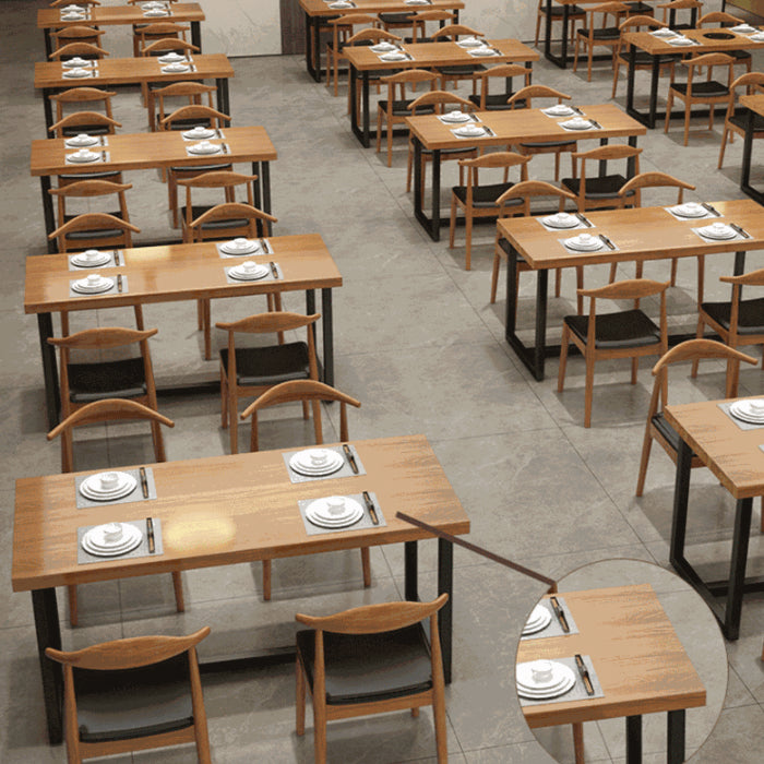 Industrial Rectangle Wooden Table Set 1/2/5 Pieces Dining Set for Kitchen