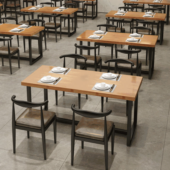 Industrial Rectangle Wooden Table Set 1/2/5 Pieces Dining Set for Kitchen