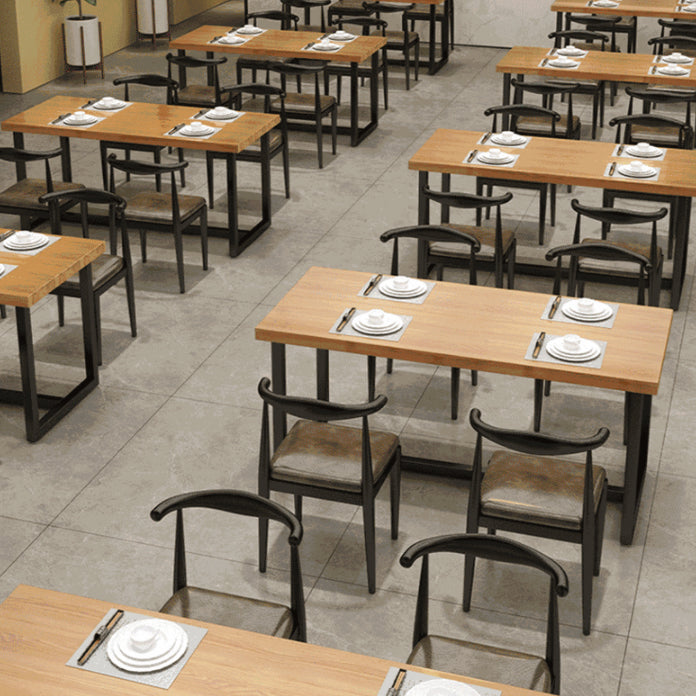 Industrial Rectangle Wooden Table Set 1/2/5 Pieces Dining Set for Kitchen