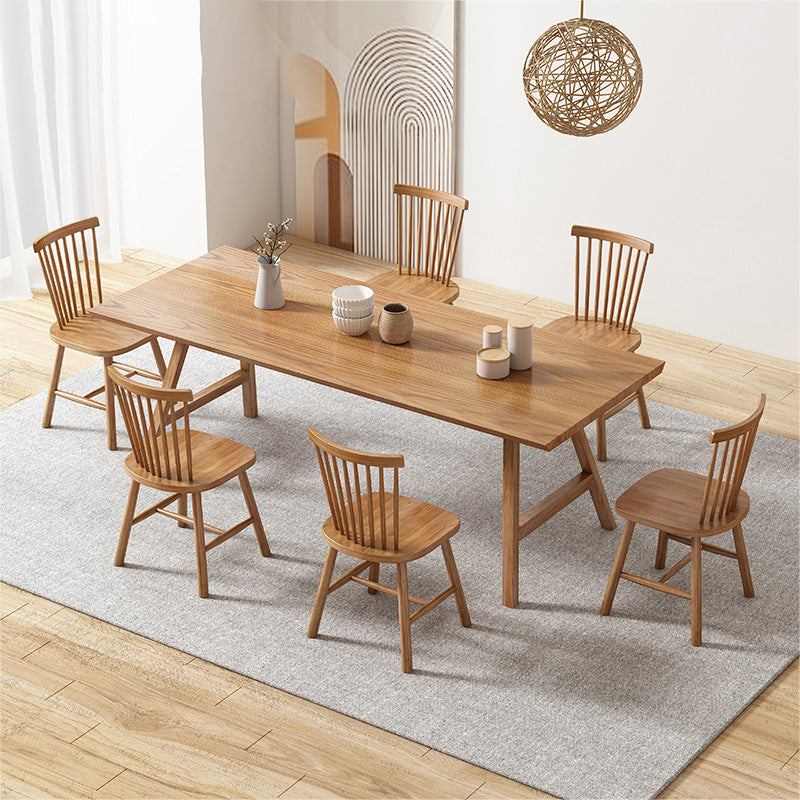 Modern Style Rectangle Wooden Table Set 1/2/5/7 Pieces Dining Set for Kitchen