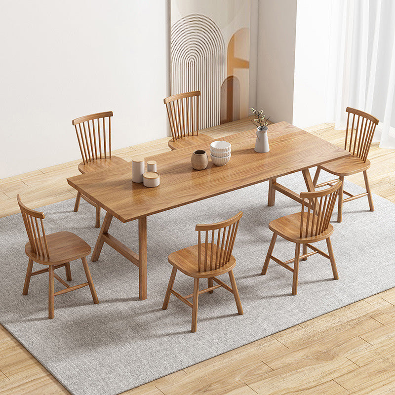 Modern Style Rectangle Wooden Table Set 1/2/5/7 Pieces Dining Set for Kitchen