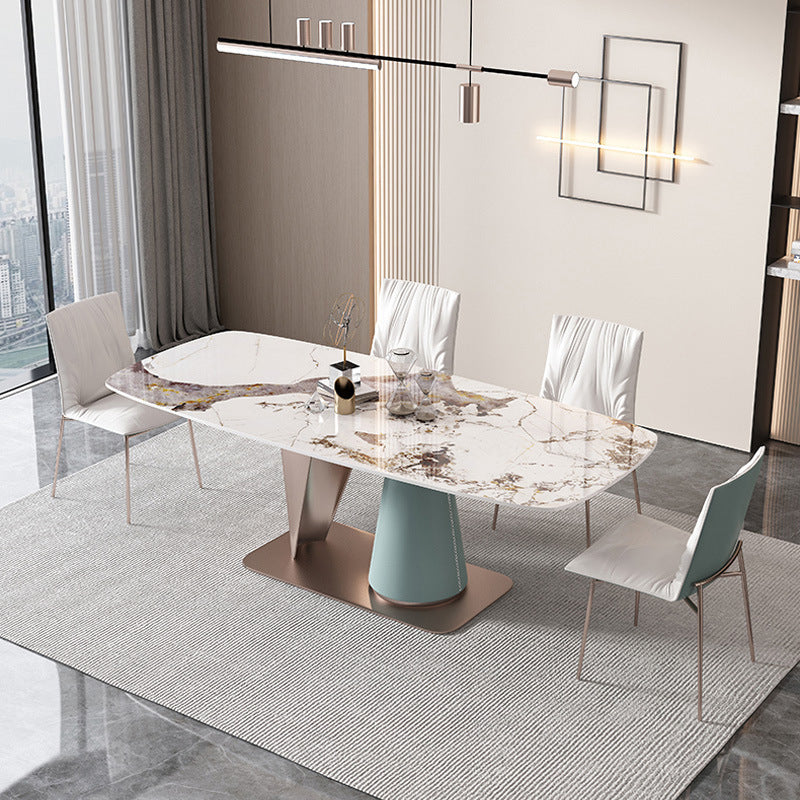 1/4/5/7 Pieces Rectangle Dining Set Luxurious Sintered Stone Top Dinette Table Set