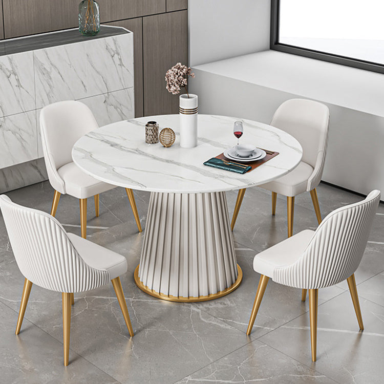 Modern 1/2/5/7 Pieces Dining Set Round Stone Dining Table for Dining Room Kitchen