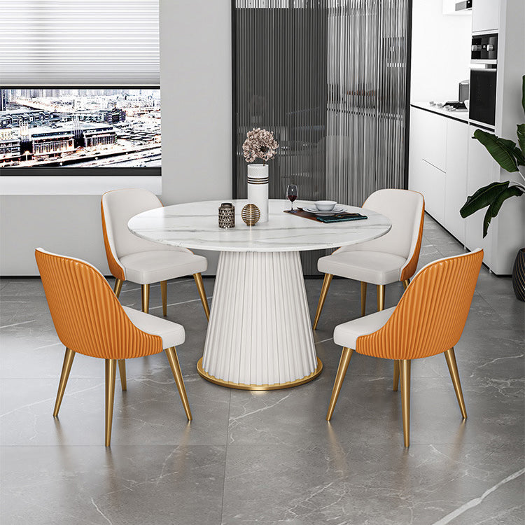 Modern 1/2/5/7 Pieces Dining Set Round Stone Dining Table for Dining Room Kitchen