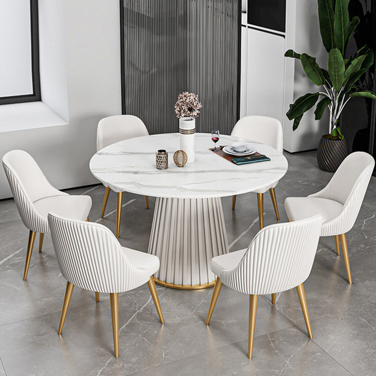 Modern 1/2/5/7 Pieces Dining Set Round Stone Dining Table for Dining Room Kitchen