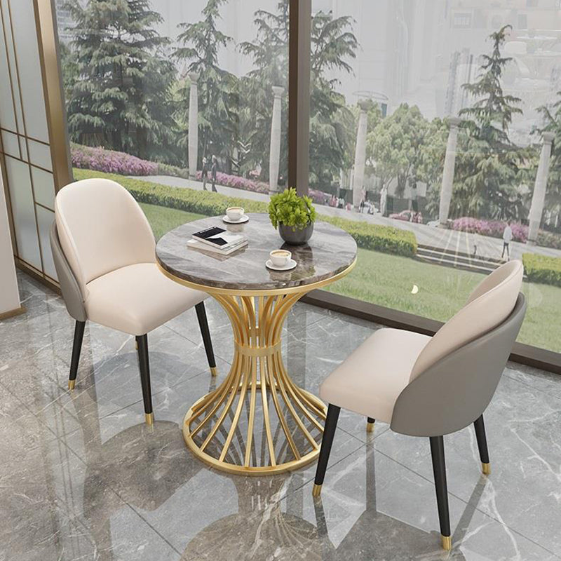 Modern Dining Set 1/3/4/5 Pieces Round Stone Dining Table for Dining Room