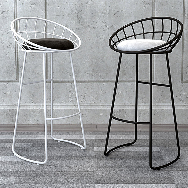 Glam Bucket Upholstered Bar Stools Footrest Low Back Bar and Counter Stool