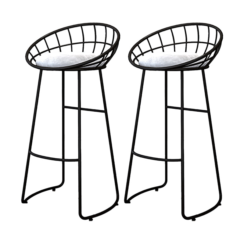 Glam Bucket Upholstered Bar Stools Footrest Low Back Bar and Counter Stool