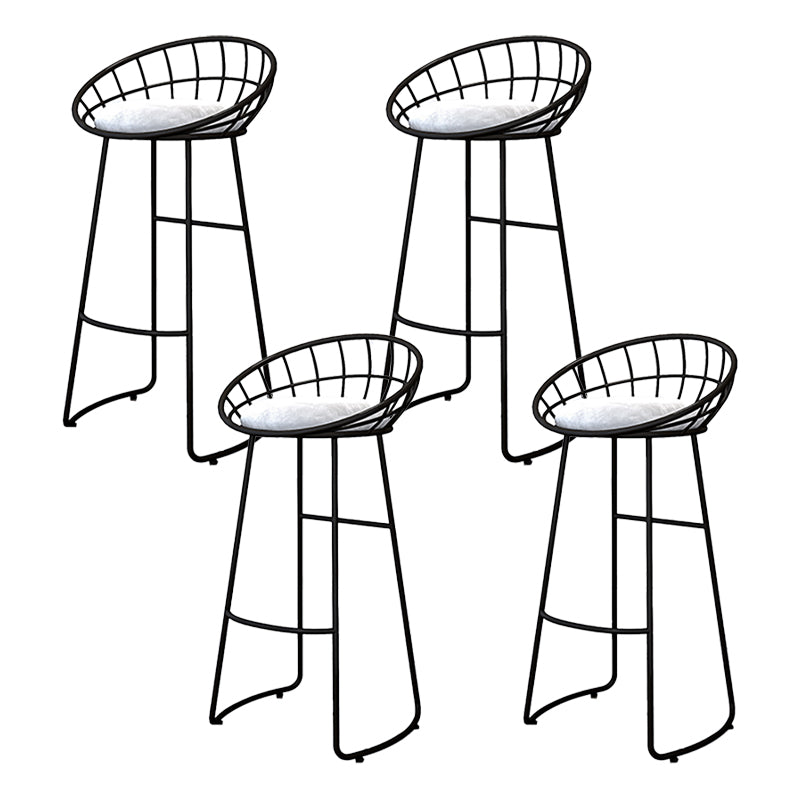 Glam Bucket Upholstered Bar Stools Footrest Low Back Bar and Counter Stool