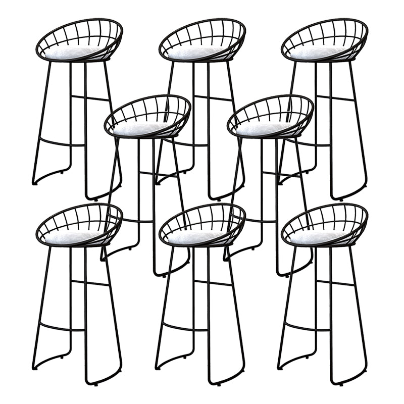 Glam Bucket Upholstered Bar Stools Footrest Low Back Bar and Counter Stool