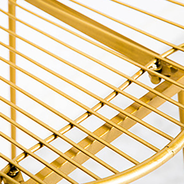 Glam Armless Backrest Counter Stool Iron Bar Stool with Footrest