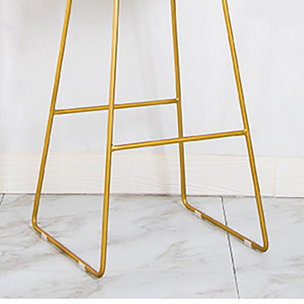 Glam Armless Backrest Counter Stool Iron Bar Stool with Footrest