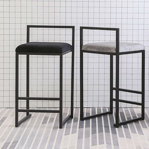 Indoor Modern Upholstered Counter Height Stool Footrest Low Back Bar Stool