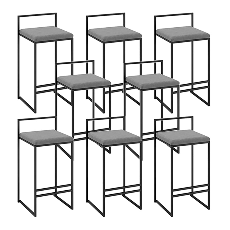 Indoor Modern Upholstered Counter Height Stool Footrest Low Back Bar Stool