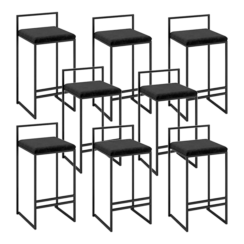 Indoor Modern Upholstered Counter Height Stool Footrest Low Back Bar Stool