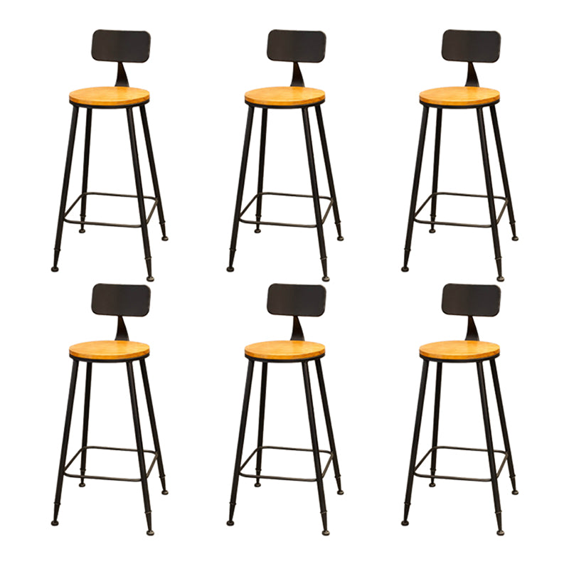 Industrial Style Backrest Counter Stool Iron Cafe Bar Stool with Seat and Pedal