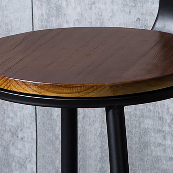 Industrial Style Backrest Counter Stool Iron Cafe Bar Stool with Seat and Pedal