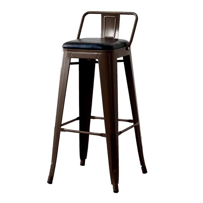 Nordic Armless Backrest Counter Stool Iron Cafe Bar Stool with Seat and Pedal