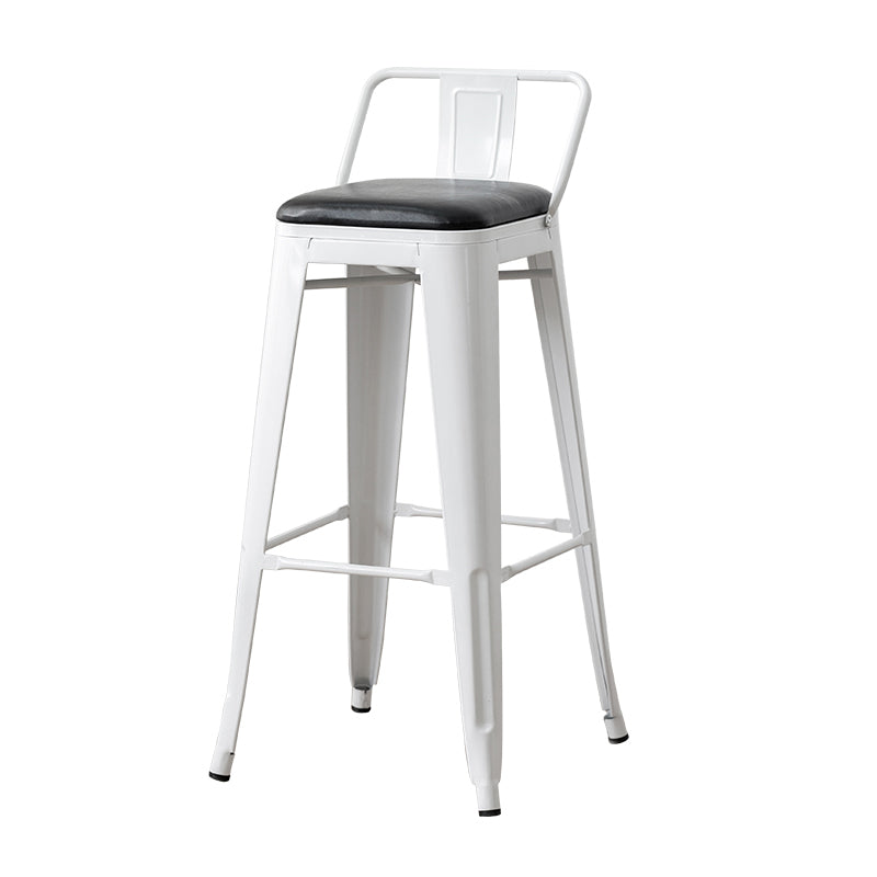 Nordic Armless Backrest Counter Stool Iron Cafe Bar Stool with Seat and Pedal