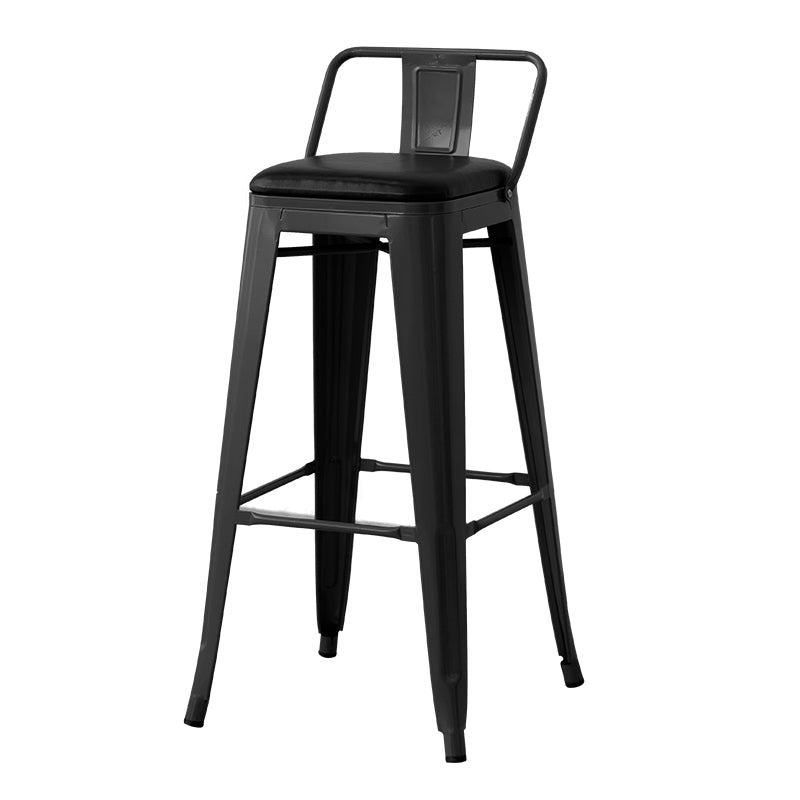 Nordic Armless Backrest Counter Stool Iron Cafe Bar Stool with Seat and Pedal
