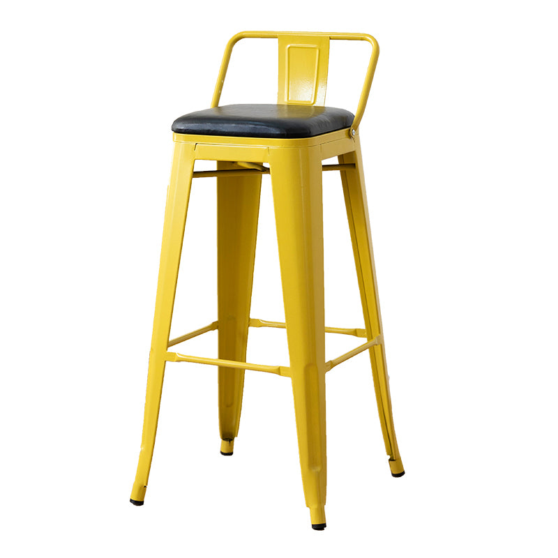 Nordic Armless Backrest Counter Stool Iron Cafe Bar Stool with Seat and Pedal