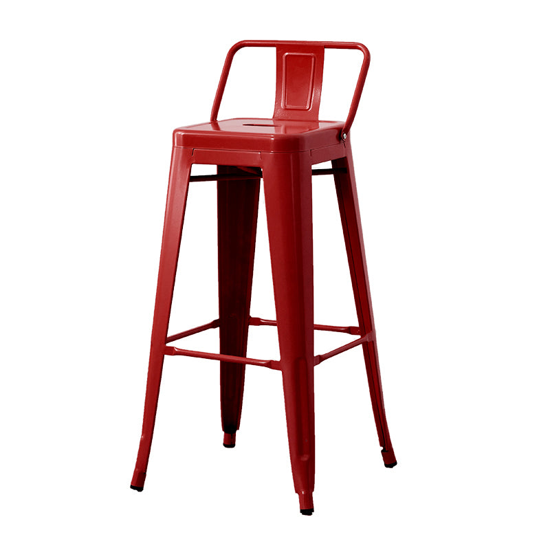 Nordic Armless Backrest Counter Stool Iron Cafe Bar Stool with Seat and Pedal